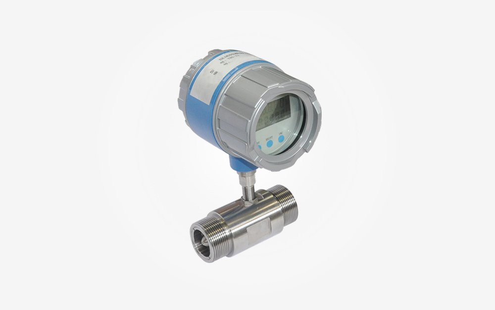 Threaded liquid turbine flowmeter